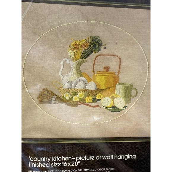 Bucilla Needlecraft Kit Country Kitchen 48844 Farmhouse Boho 16x20 - Picture 1 of 5
